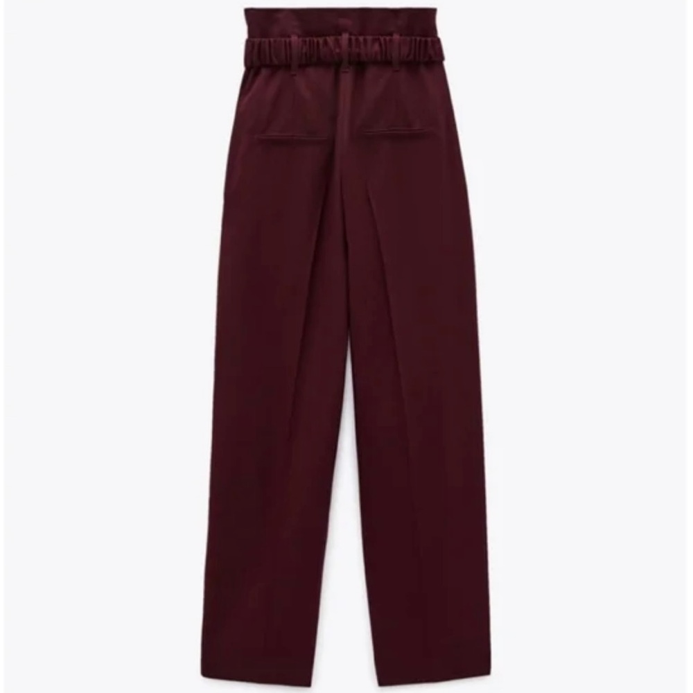 Zara high waisted pants with attached gold belt buckle - Picture 3 of 5